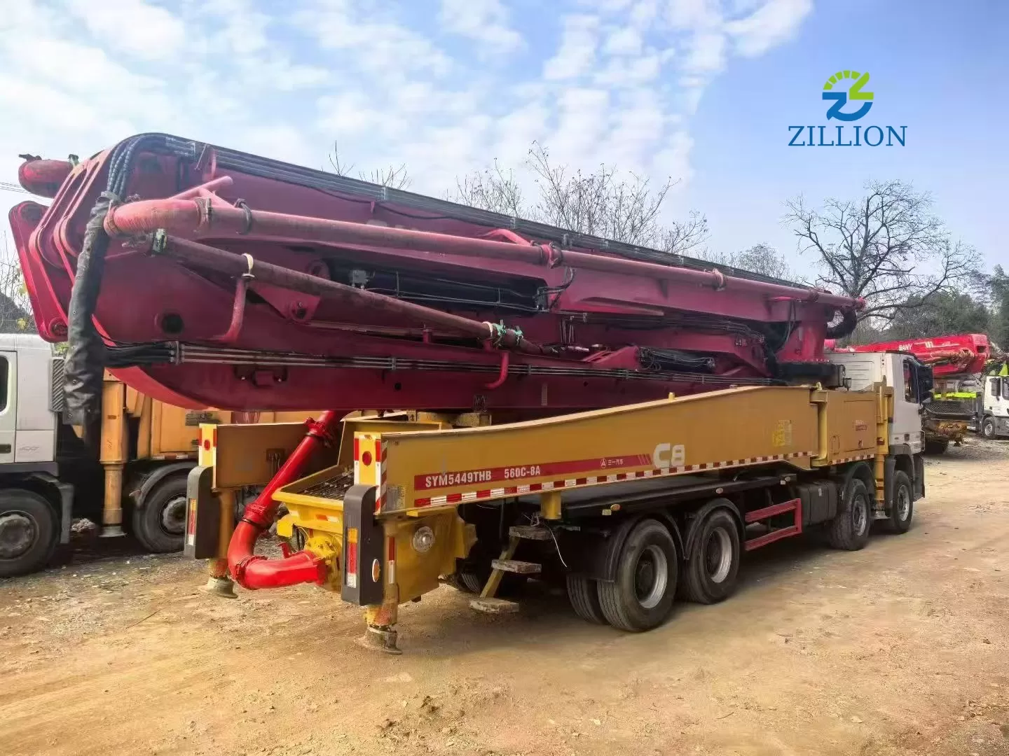 Used 2019 SANY 56M Concrete Pump Truck &ndash; Mercedes-Benz Engineered Chassis