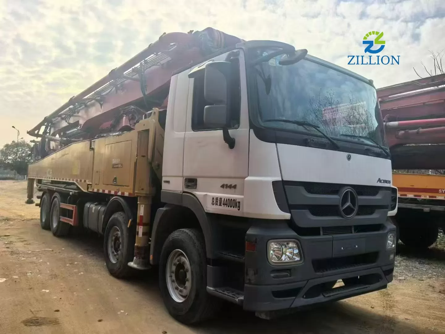 Used 2019 SANY 56M Concrete Pump Truck &ndash; Mercedes-Benz Engineered Chassis